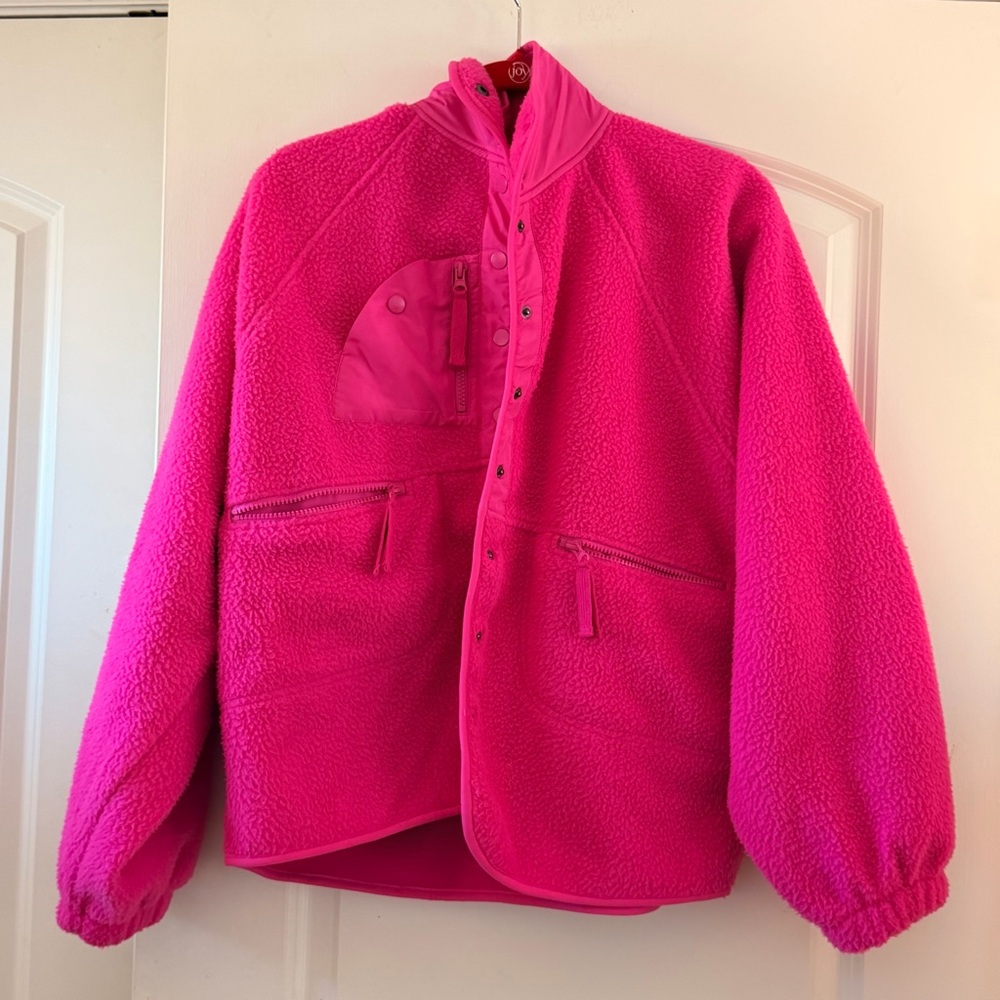 Zenana Outfitters Pink Fleece Jacket